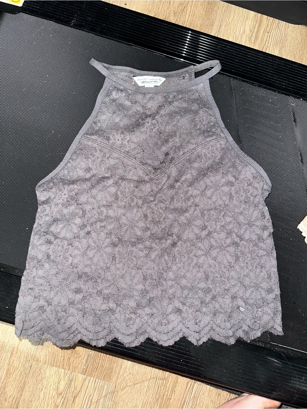 American Eagle Outfitters Gray Lace Halter Cami